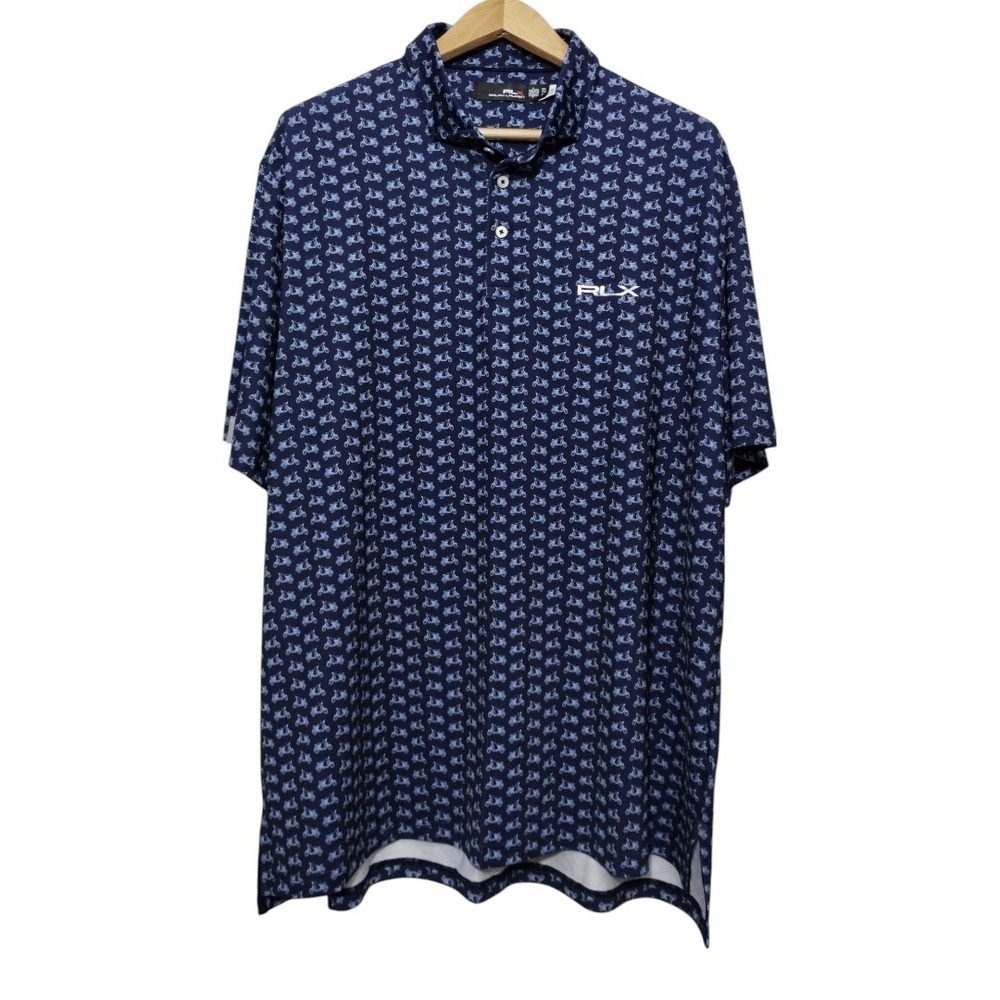 RLX Ralph‎ Lauren Golf Polo Shirt Mens XXL Pattern of Small Scooters Performance